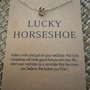 Gold Horseshoe Necklace. New with gift bag